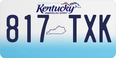 KY license plate 817TXK