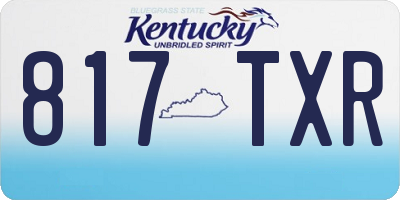 KY license plate 817TXR