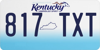 KY license plate 817TXT