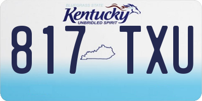 KY license plate 817TXU