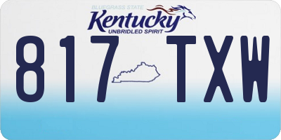 KY license plate 817TXW