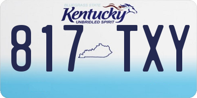 KY license plate 817TXY