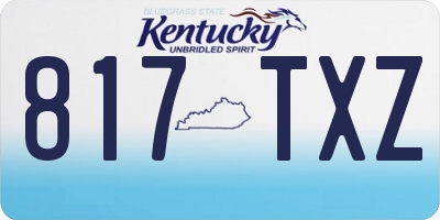 KY license plate 817TXZ