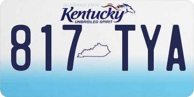 KY license plate 817TYA