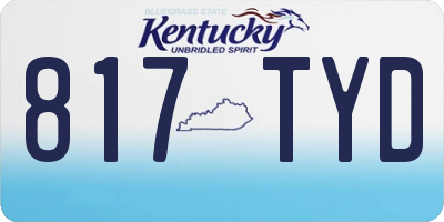 KY license plate 817TYD