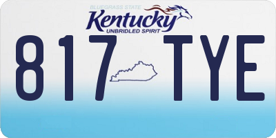 KY license plate 817TYE