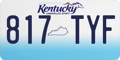 KY license plate 817TYF