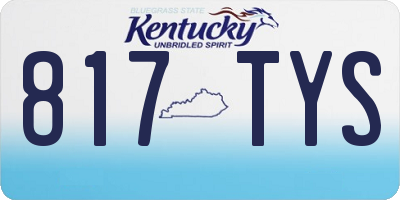 KY license plate 817TYS