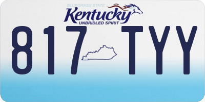 KY license plate 817TYY