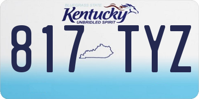 KY license plate 817TYZ