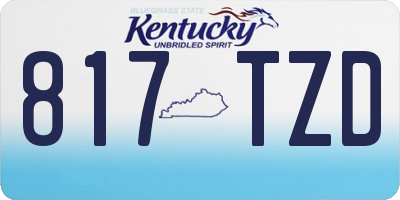 KY license plate 817TZD