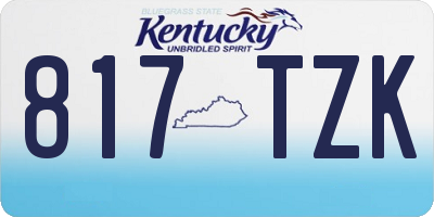 KY license plate 817TZK