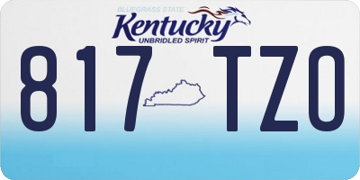 KY license plate 817TZO