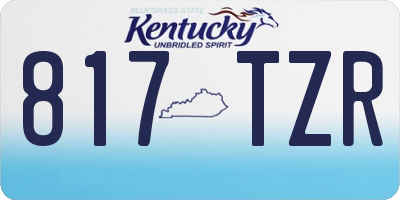 KY license plate 817TZR