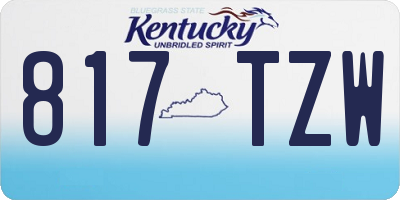 KY license plate 817TZW