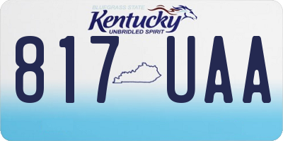 KY license plate 817UAA