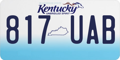 KY license plate 817UAB