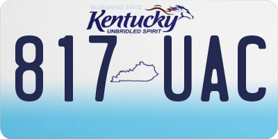 KY license plate 817UAC
