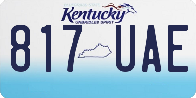 KY license plate 817UAE