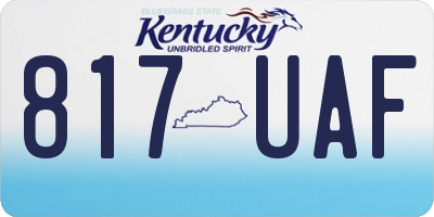 KY license plate 817UAF