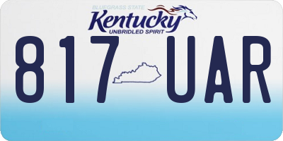 KY license plate 817UAR