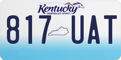 KY license plate 817UAT