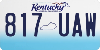 KY license plate 817UAW