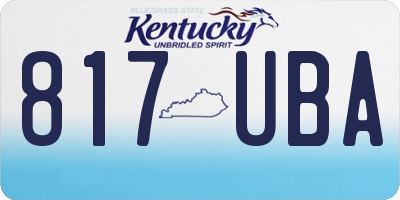 KY license plate 817UBA