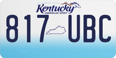 KY license plate 817UBC