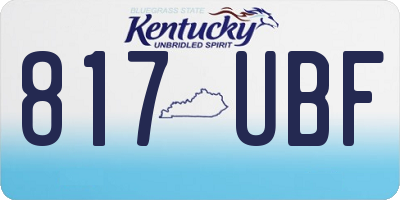 KY license plate 817UBF
