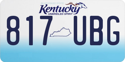 KY license plate 817UBG