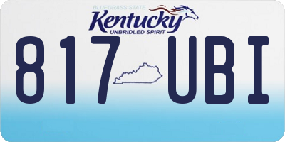 KY license plate 817UBI