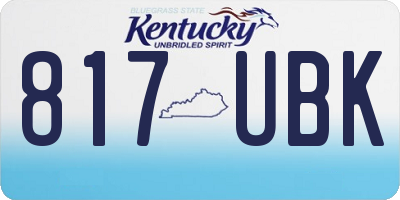 KY license plate 817UBK