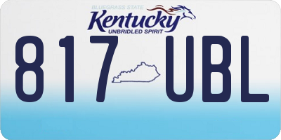 KY license plate 817UBL