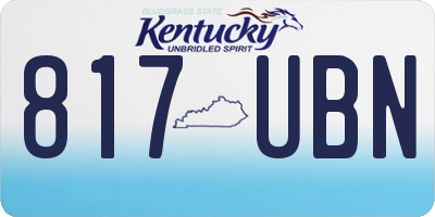 KY license plate 817UBN