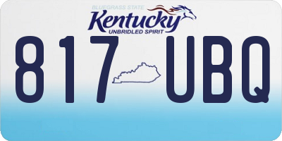 KY license plate 817UBQ