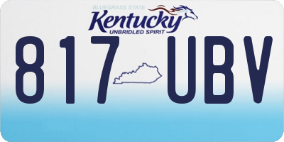 KY license plate 817UBV