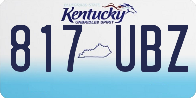 KY license plate 817UBZ