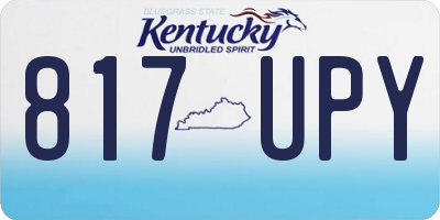 KY license plate 817UPY