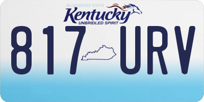 KY license plate 817URV