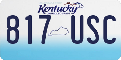 KY license plate 817USC