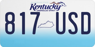 KY license plate 817USD