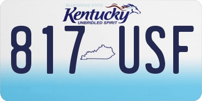 KY license plate 817USF