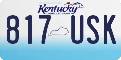 KY license plate 817USK