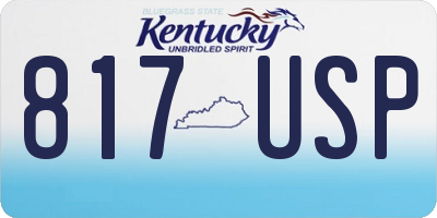 KY license plate 817USP