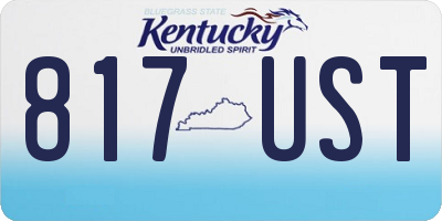 KY license plate 817UST