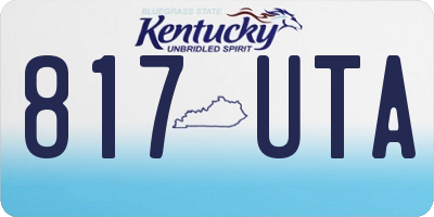 KY license plate 817UTA