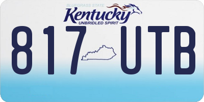KY license plate 817UTB