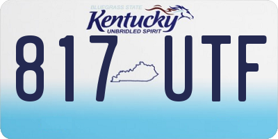 KY license plate 817UTF