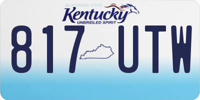 KY license plate 817UTW